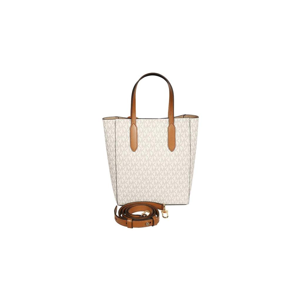 Michael Kors MK Sinclair Monogram Vintage Color Block Tote Bag Women Tote Bags Vanilla-White Brown 30T1G5ST0B-149