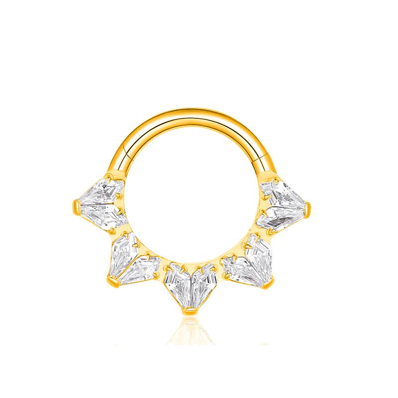 ASTM F136 Titanium with CZ Hinged Nose Ring 16G Septum Clicker Piercing Septum Daith Helix Tragus Earrings New Body Jewelry