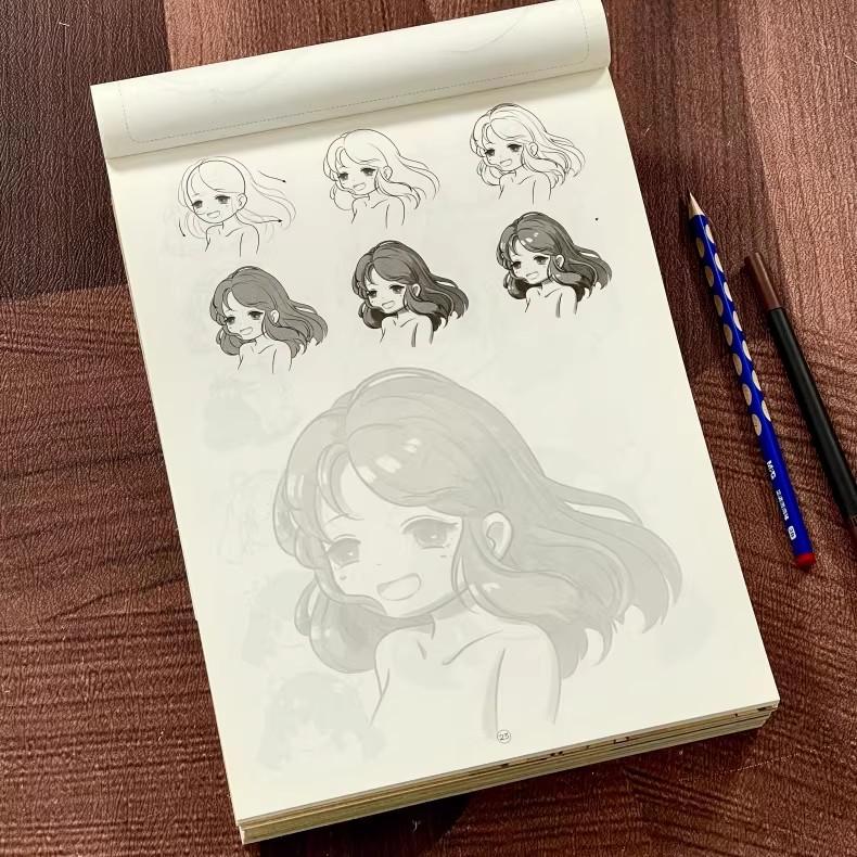 72 Pages Manga Tracing Book, Anime Character Sketching Drawing Pad, Learn To Draw Cartoon & Art Practice Book