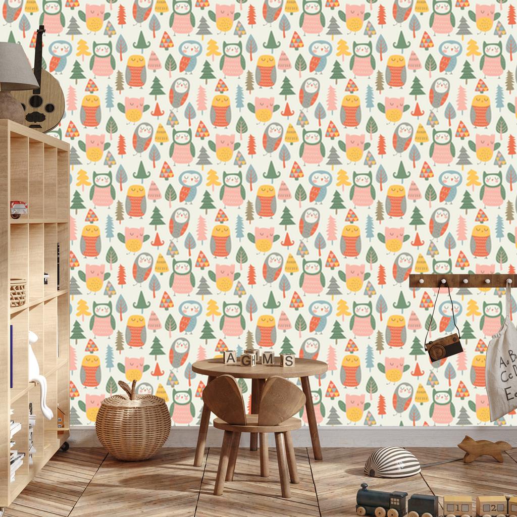 Sleeping Owls Wallpaper for Living Room and Bedroom 50x1000