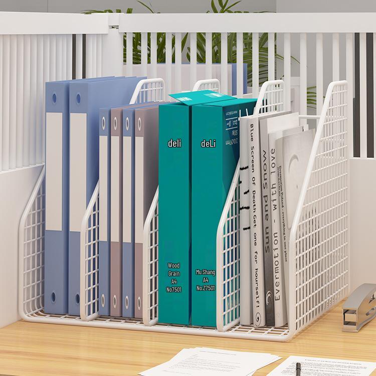 Large Metal Desk Organizer: File Shelf & Storage Box for Office Archives
