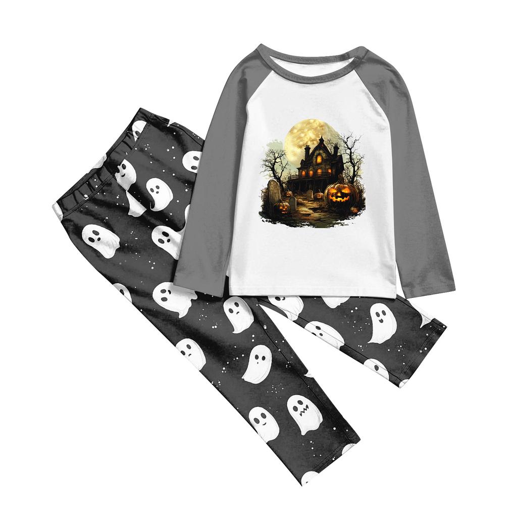 Halloween Day  Prints Family Matching Long Sleeve Tops+Pants Set Family Matching Sets