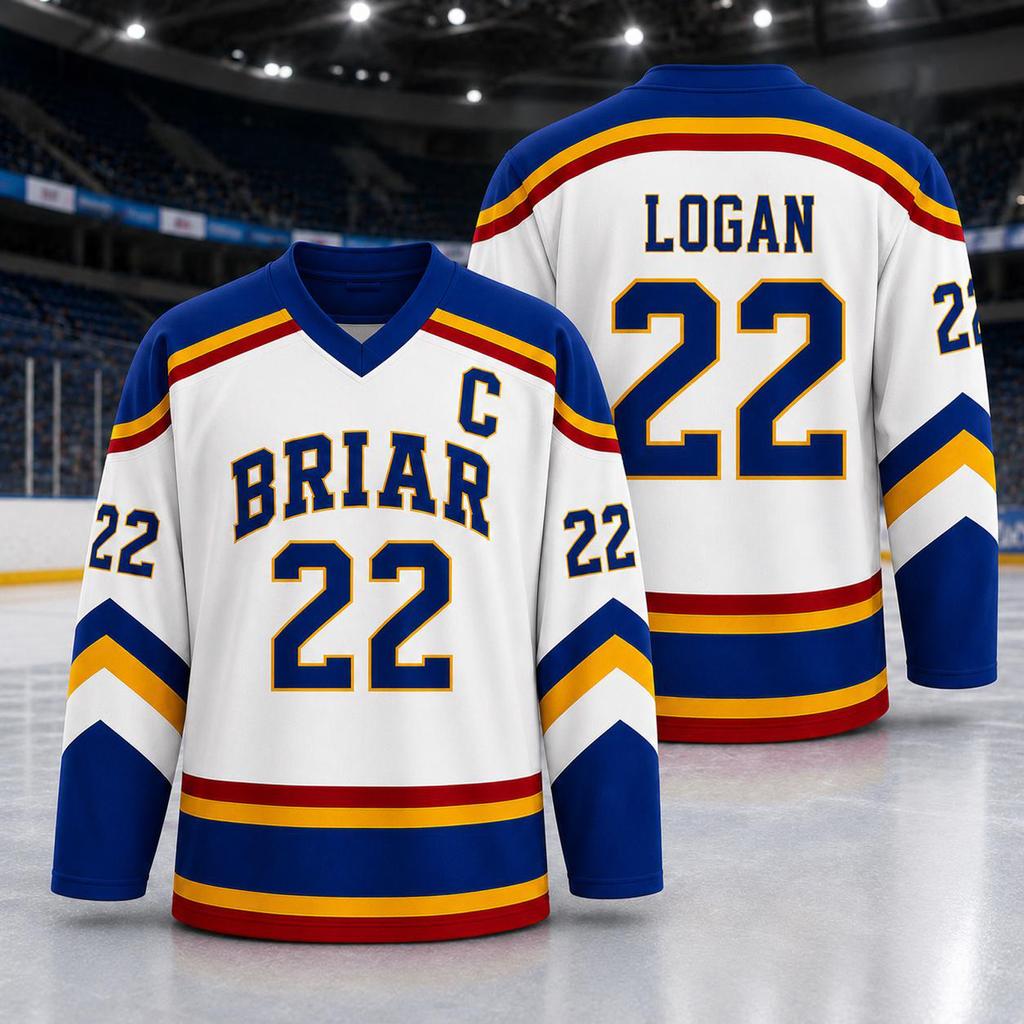 Unisex Langarm Eishockey Trikot Nummer 44 Briar Graham Design Klassische Sportbekleidung für Damen und Herren Bequeme Passform
