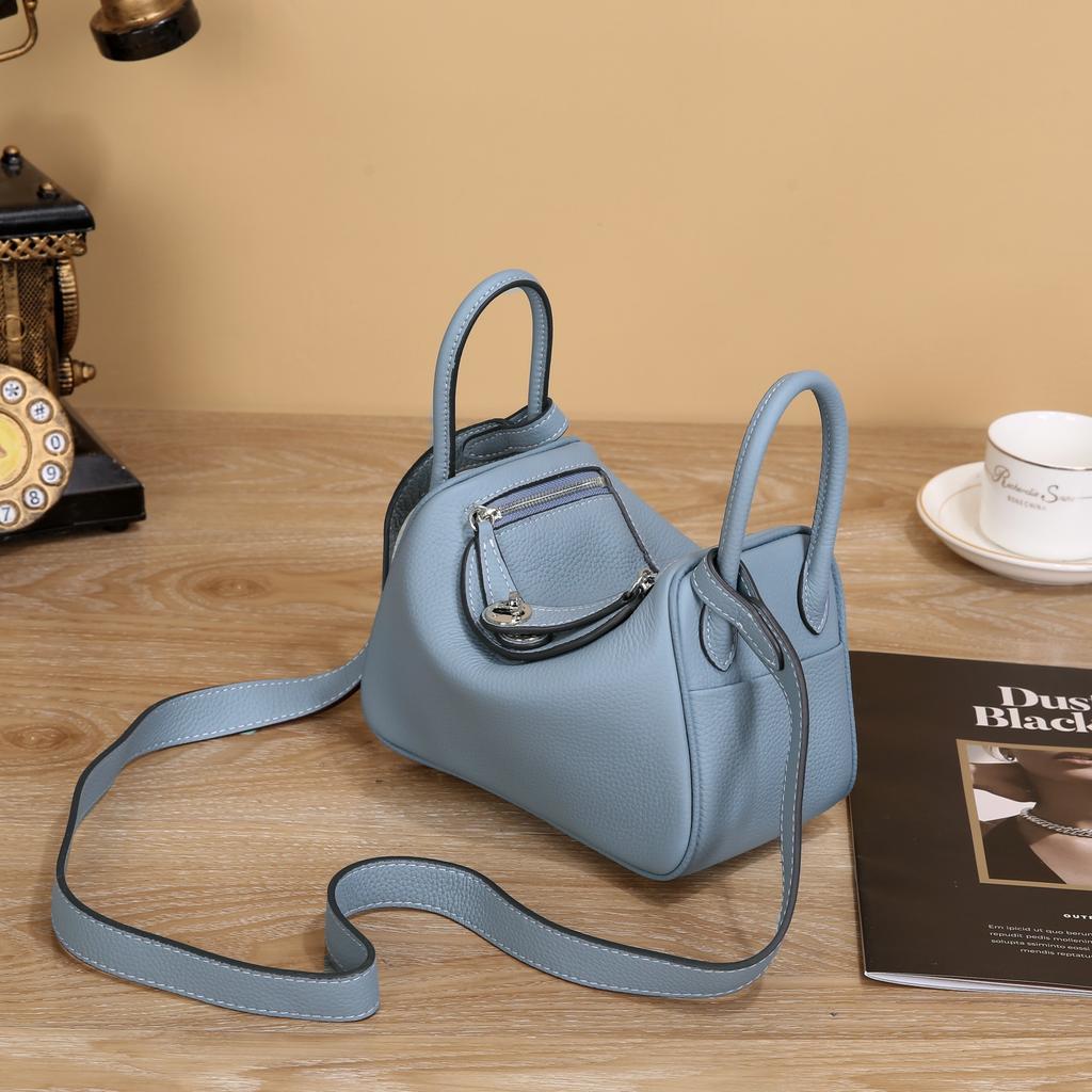 New mini lindy bag cowhide doctor bag genuine leather women's bag trendy shoulder crossbody portable pillow medicine bag