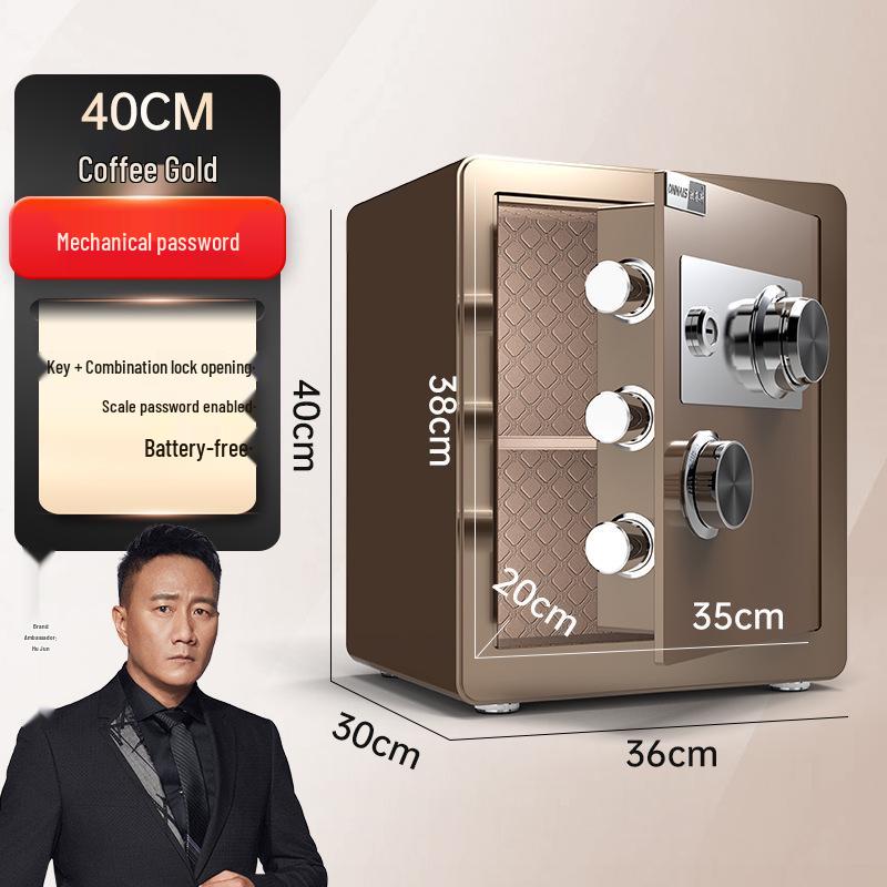 Onaisi 45cm All-Steel Home Safe with Mechanical Lock and Key, Anti-Theft Design