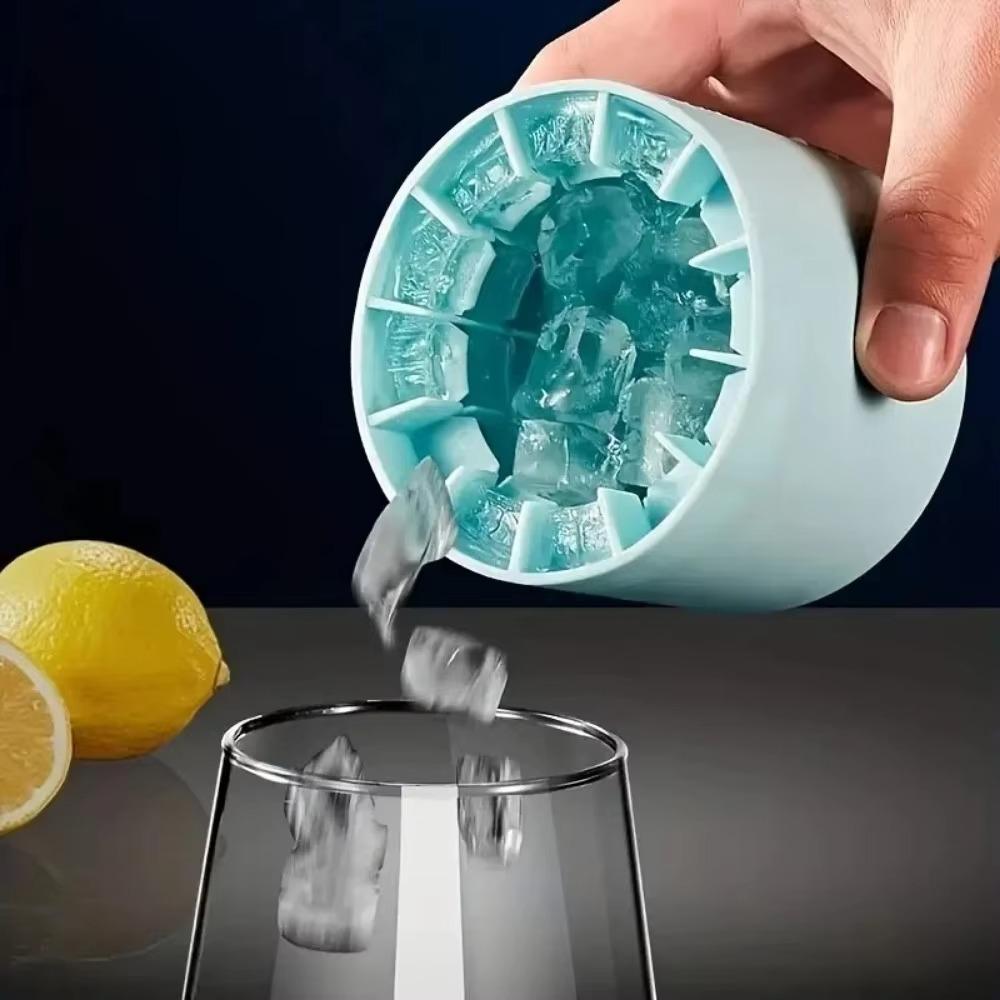 1 Pcs Cylindrical Ice Cube Mold, 3D Ice Tray Ice Cube Tray Ice Mold Silicone Holds 60 Ice Cubes, Push-On Easy Release Ice Bucket