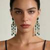 New Trendy Fashion Full Diamond Heavy Industry Exquisite Fringed Earrings, Simple Party Versatile Temperament
