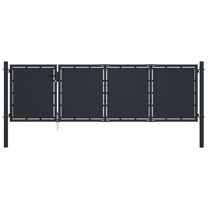 Portail de jardin - VIDAXL - Acier - 350x100 cm - Anthracite - Battant