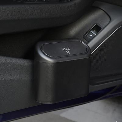 Úložný box do interiéru auta, odpadkový koš, stisknutelná nádoba, mini přihrádka, koš na prach, nádoba na odpadky, klip na dveře/sedadlo, stojan/držák, automobilové příslušenství