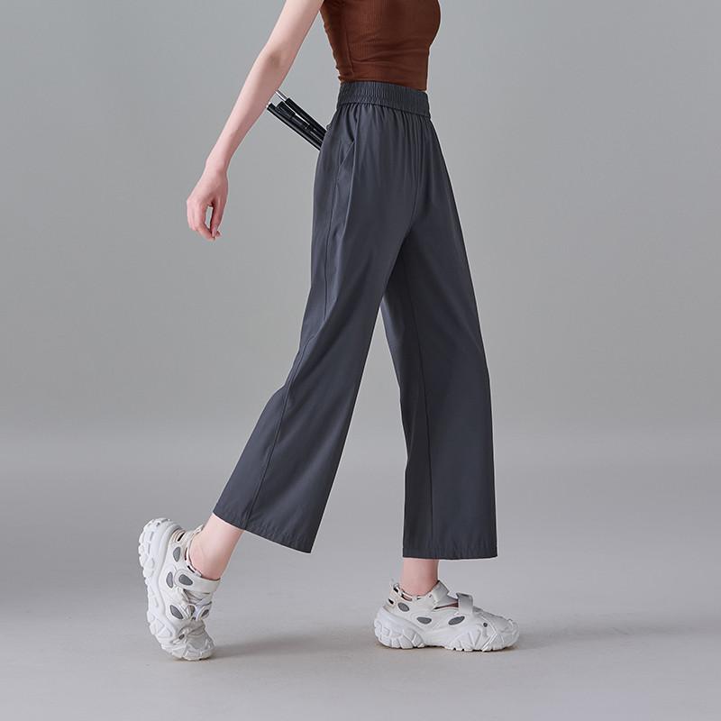 Elastic and comfortable sports casual pants for women in summer 2025, thin, fashionable, loose, versatile, slimming straight leg pants