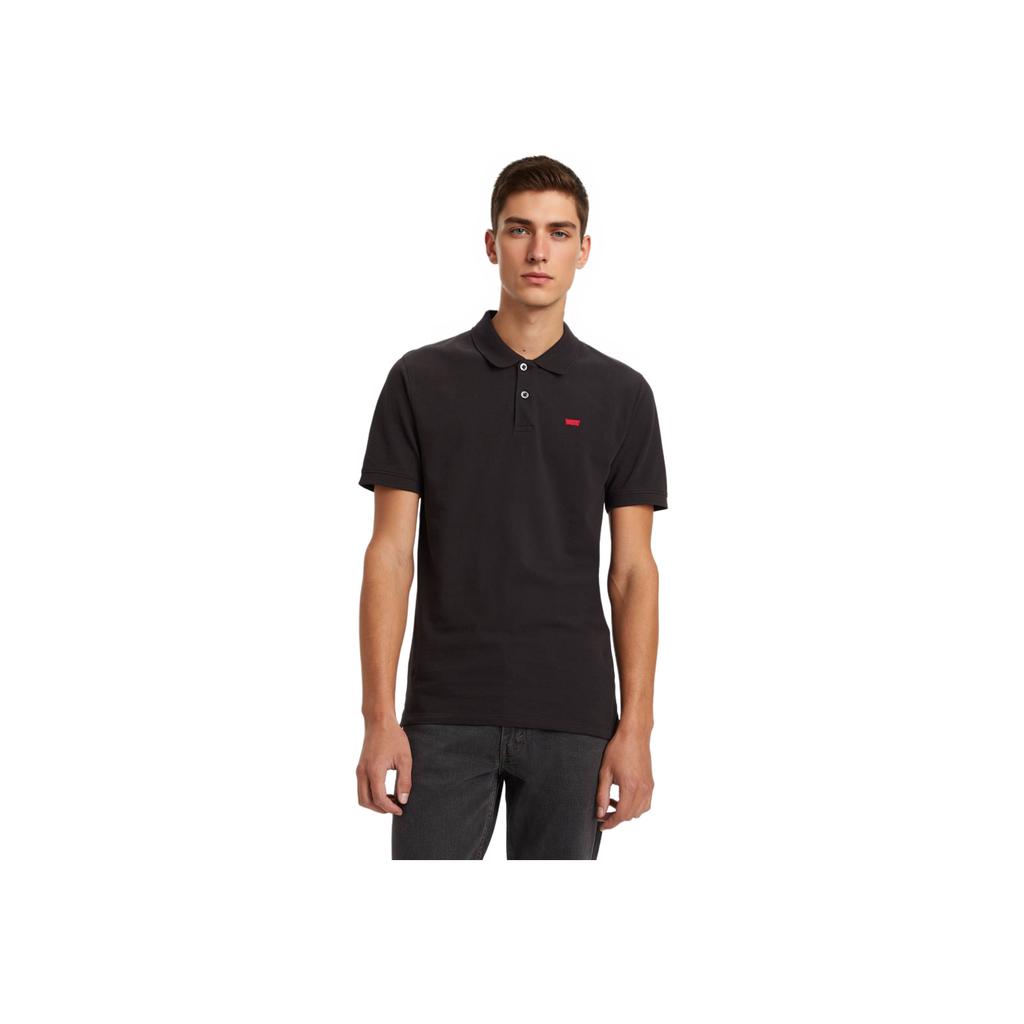Levis Casual Slim Fit Solid Color Versatile Polo Shirt Men Polo Shirts Black A4842-0015