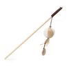 Cat Teaser Wand Wooden Teaser Stick Interactive Claw Grinding Wand Toy Durable Interesting Funny Cat Stick for Indoors