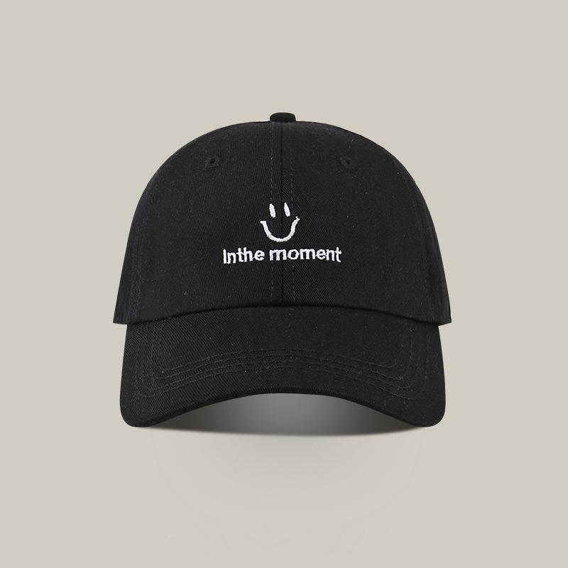 Spring and Summer New Smiley Face Embroidered Baseball Cap Female Simple Face Small Visor Student Versatile Cap Male