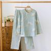2026 Frühling und Herbst Neues Damen-Pyjama-Set 100% Baumwolle Antiker Jacquard Langarm Lange Hose Zweiteiliges Haus-Set