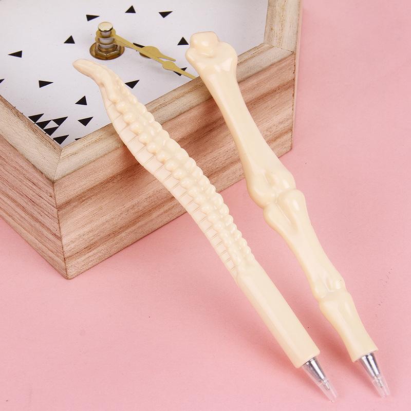 5Pcs Black / Blue ink Funny Lifelike Bone Shape Ballpoint Pen School Office Writing Supplies Gift Stationery