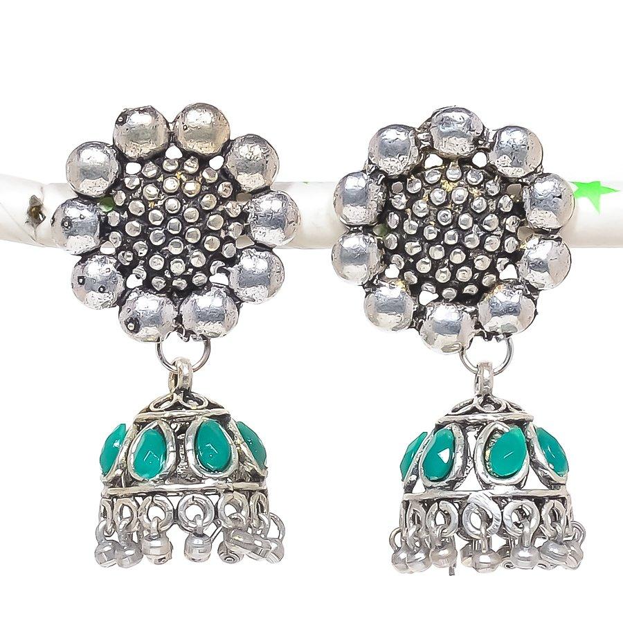 

Серьги из стерлингового серебра 925 пробы с натуральным индийским драгоценным камнем Джумки 1,65 дюйма s1s47