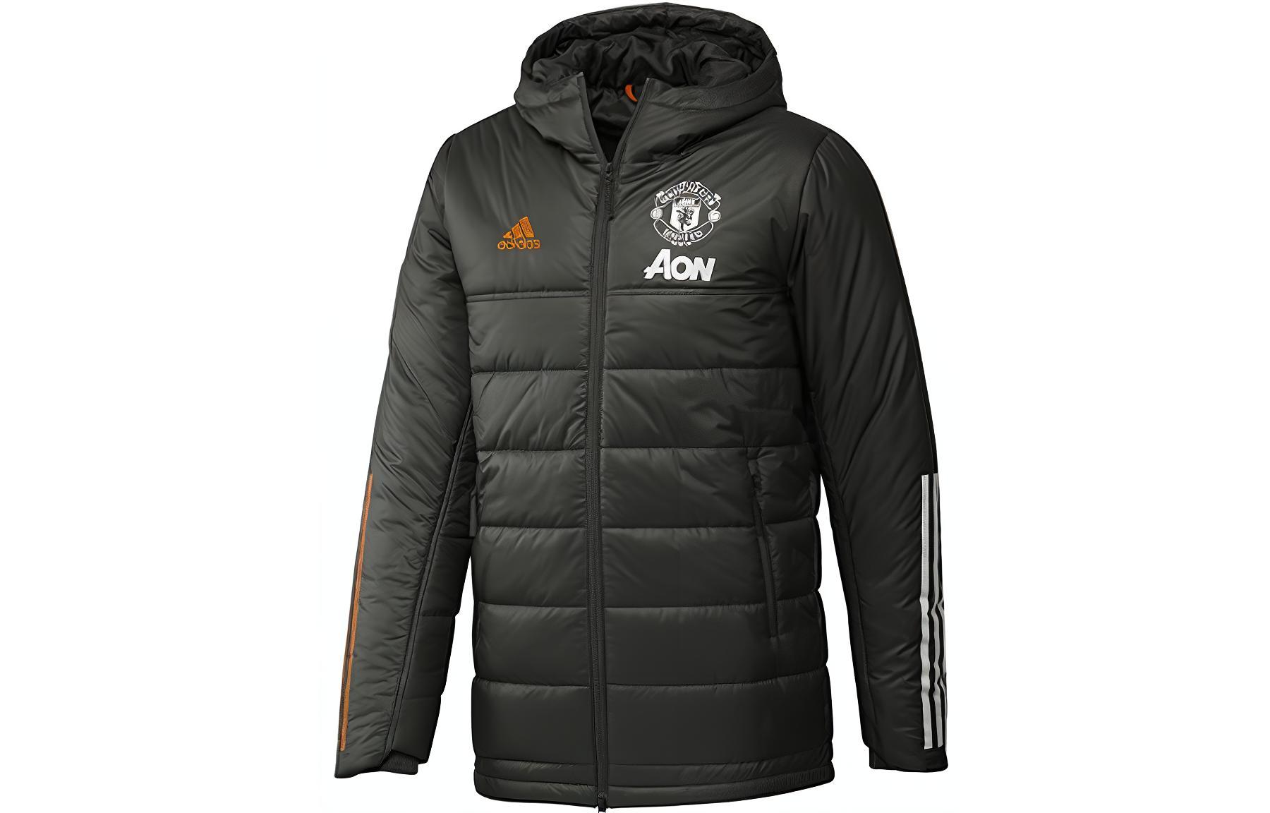 Adidas MUFC Puffer Jackets Men s Army Green Hooded Thickened Other FR3682 L