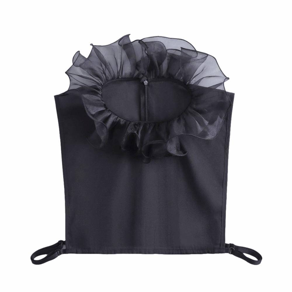 Polyester Trim False Collar Ruffle Design Breathable Detachable Collar Lace Trimmed Matching Arm Cuffs Half Shirts