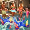 Inflatable Cross Ring Toss Game Set Pool Toy Games for Kids Adults Floating Ring Toss Billiards Game Summer Water Game Toy for Beach Backyard