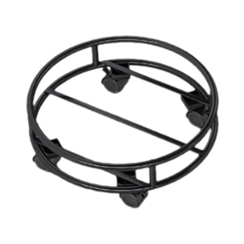 

Прочная конструкция Передвижная подставка для горшков на колесиках Подвижный поднос для цветочных горшков Для использования на улице чёрный