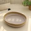 Oval Straw Cotton Rope Solid Eco-friendly Cat Nest Scratch-resistant Woven Pet Bed Summer Cool Cross-border Factory Wholesale