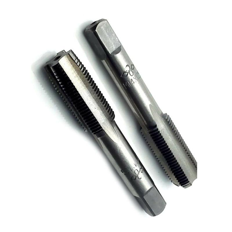 CNC-Maschinen-Gewindebohrer-Satz 14 mm x 1,25 metrisches Gewinde Rechts Werkzeuge Silber 2 Stück Nützlich