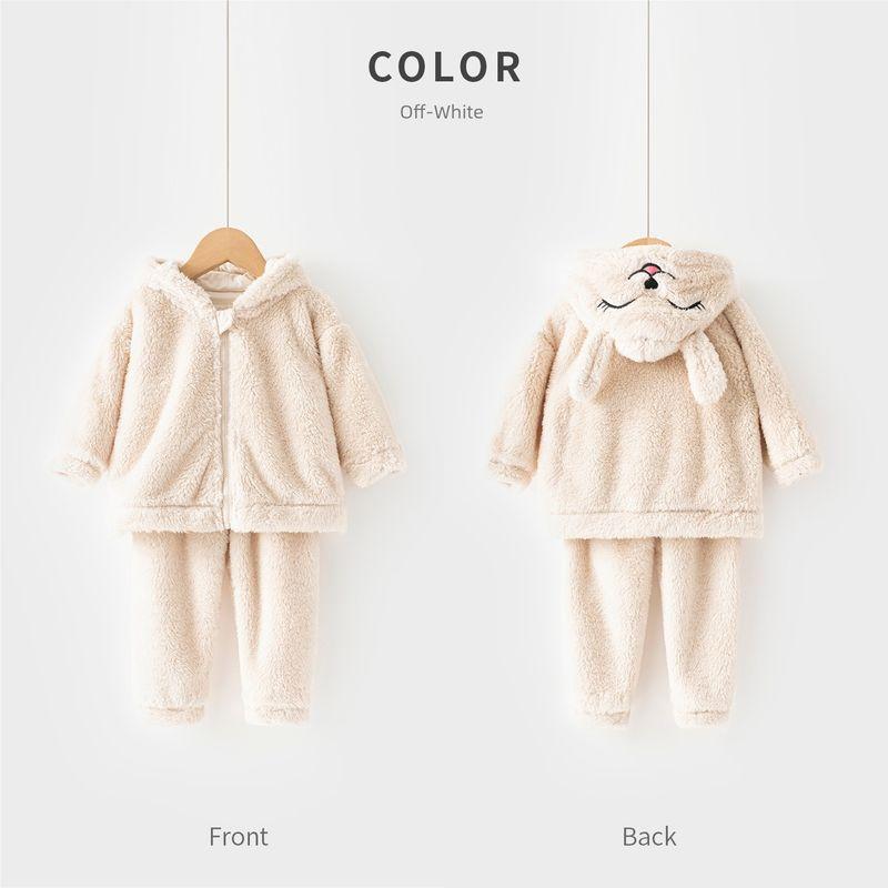 

Korean-Style Winter Hooded Long-Sleeve Romper for Infants and Toddlers, Stylish and Trendy Fleece-Lined Thickened Jumpsuit for Baby Boys Beige 80
