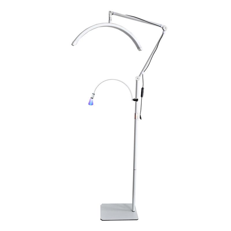 23-Inch Gold Cantilever Half-Moon Lamp, 36W, 3 Color Modes for Eyebrow, Tattoo, Manicure, U-Shaped Eyelash Extension