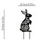 Animal Silhouette Bunny Rabbit Garden Stake - Yard Art for Lawn, Patio, and Home Decor with Floral Cutouts