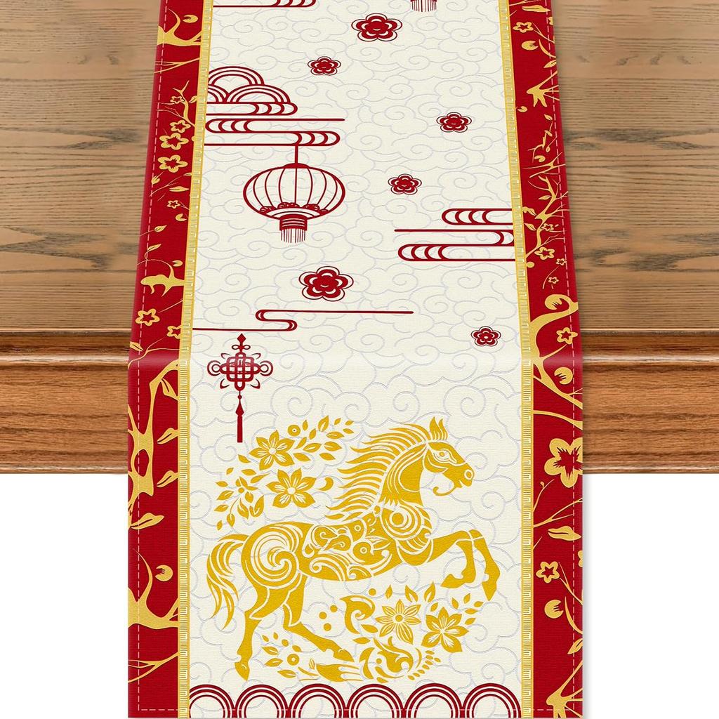 Pumpkin Buffalo Plaid Fall Table Runner, Fall Maple Leaves Kitchen Dining Table Runner Decoration for Thanksgiving Party Decor 13x72 Inch