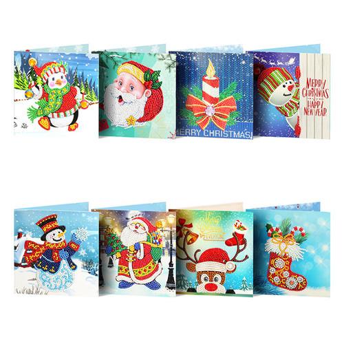 8 teile/satz Weihnachten DIY Diamant Malerei Grußkarten 5D Cartoon Postkarten Kinder Festival Stickerei Begrüßen Karten Handgemachte Geschenke