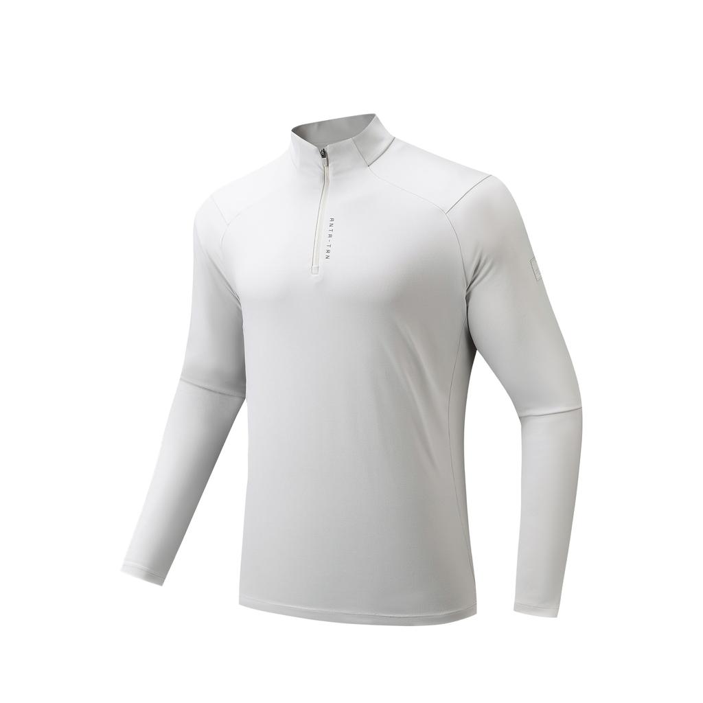 Anta Autumn Training Comfortable Versatile Knitted Long Sleeve T-Shirt Men tops 952617402-1