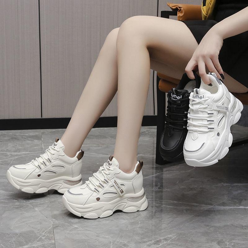 Korean version of dad shoes, women's travel shoes, little white shoes, heightened thick soles, simple and fashionable running shoes, not stinky, not
