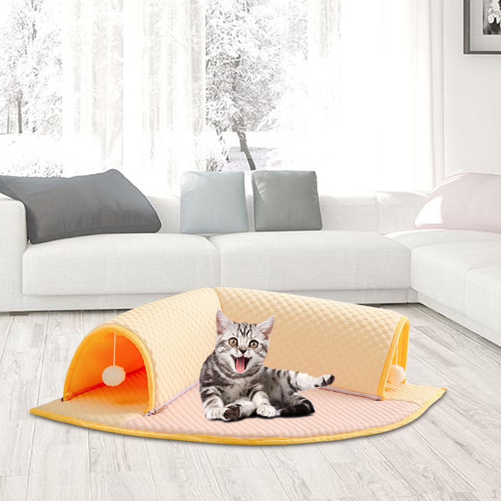 

Туннель для кошек и центр активности на кровати, игровая хижина с подвесными игрушечными шариками для использования в помещении triangle and M