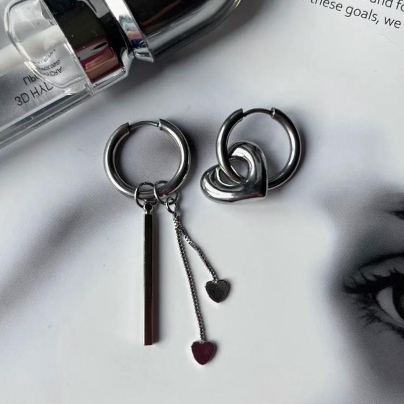 Korea New Fashion Star Moon Stud Earrings for Women Daily Accessories Personality Asymmetric Earrings Charm Party Zircon Gift