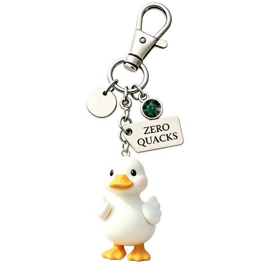 Keychain Pendant Inspirational Duck Design Key Holder with Birthstone Charm Encouragement Card Lightweight Healing Gift May