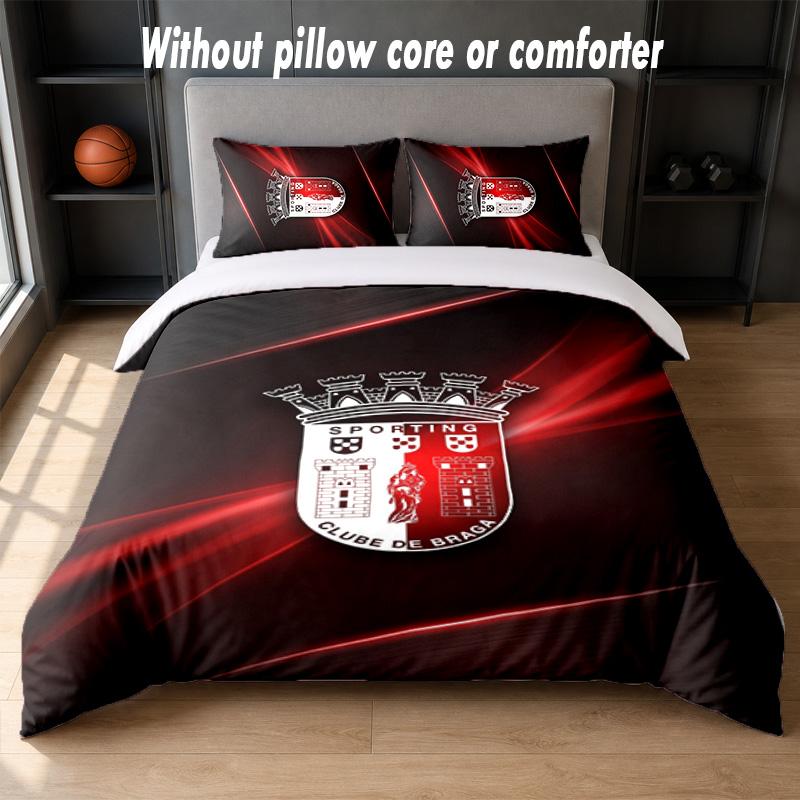 Braga FC Design Bed Bedding Set 1 Duvet Cover + 2 Pillowcases Soft Breathable Household Bed Linens