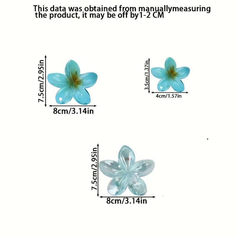 Large 8cm Colorful Plumeria Claw Hair Clip - Fresh Romantic Fishtail Flower Accessory