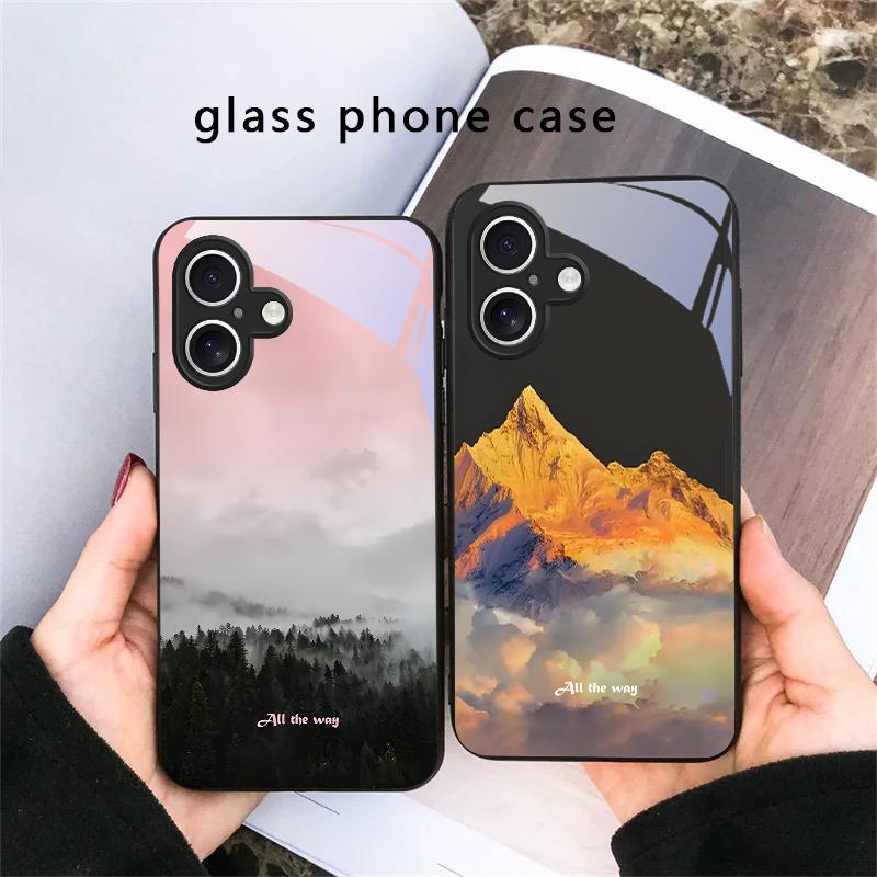 A Lush Forest of Leaves For iPhone 17 Air 16 E 15 Plus 14 Pro Max 13 12 Mini 11 5 6 7 8 Plus XR XS Max SE Black Glass Phone Case