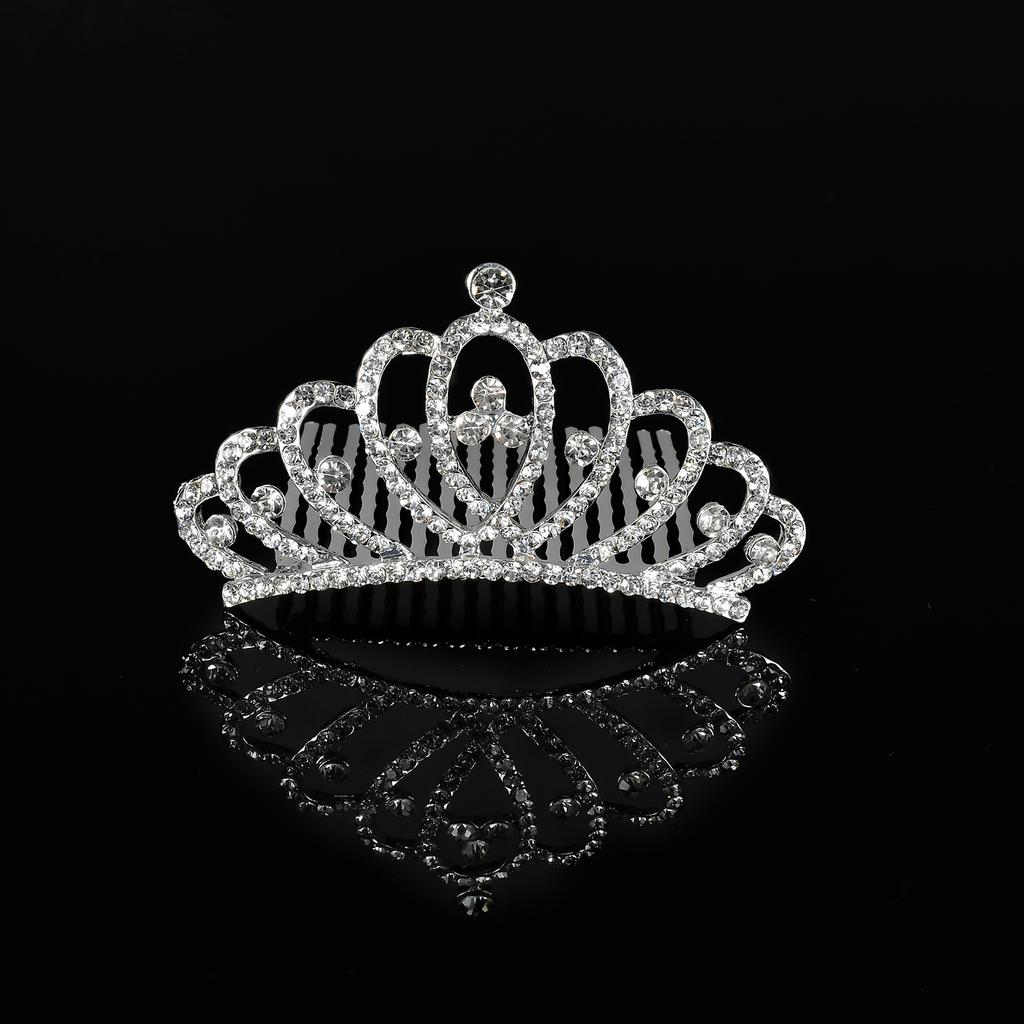 Crystal Crown Headdress Children Birthday Gift The Princess Performance Comb Hair Accessories Hairpin Wedding Party Bridal
