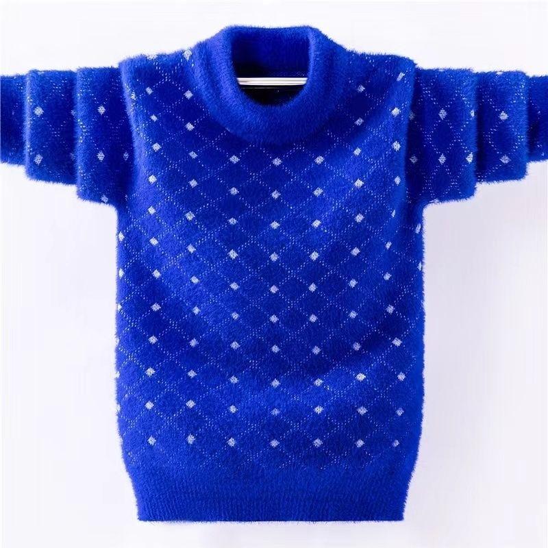

Теплый и модный детский свитер, пуловер, вязаный свитер 150 королевский синий