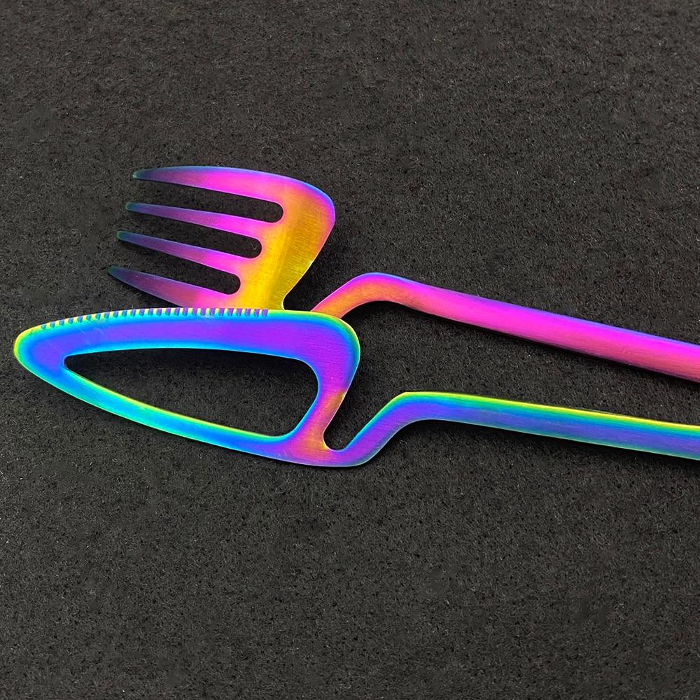 16Pcs/Set Black Cutlery Set Knives Dessert Forks Spoons Dinnerware Set Stainless Steel Tableware Set Home Kitchen Silverware Set