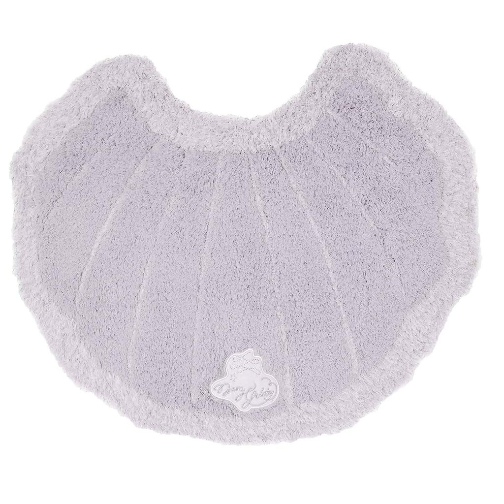 Okato Merry Gelato 4-Piece Toilet Mat Set, Gray, Seashell Design, Multi-Purpose, Suitable for Washing and Heated Toilet, Regular Toilet, Lid Cover, Pa