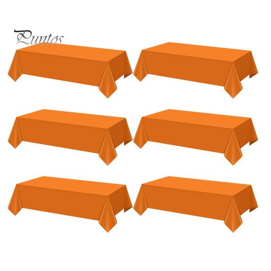 

6шт пластикова скатертина одноразова водонепроникна скатертина прямокутна кришка столу для вечірок пікніків кемпінгу подій весілля помаранчевий