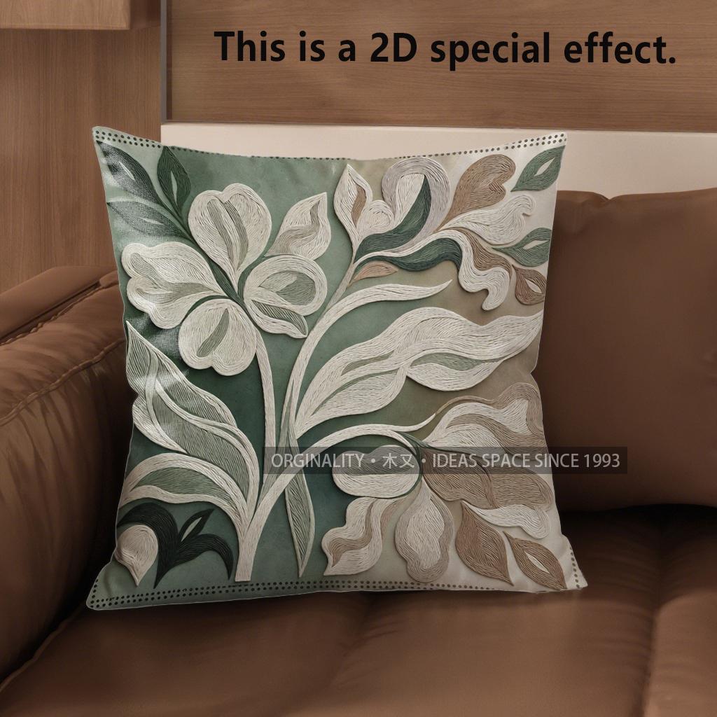 

2D Floral 3D-Embossed Pattern Decorative Pillow Covers Pattern Cushion Cover Suitable For Sofa Bedroom Car Pillow Cover 40x40cm