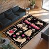 Pug Theme Crystal Velvet Floor Rug Personalized Custom Name Text Warm Carpet Home Decoration