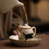 Hand Painted Cat Ceramic Opening Teapot Base Ceramic Trivets Saucer For Teapot Kung Fu Tea Ceremony Chinese Wave Round Base