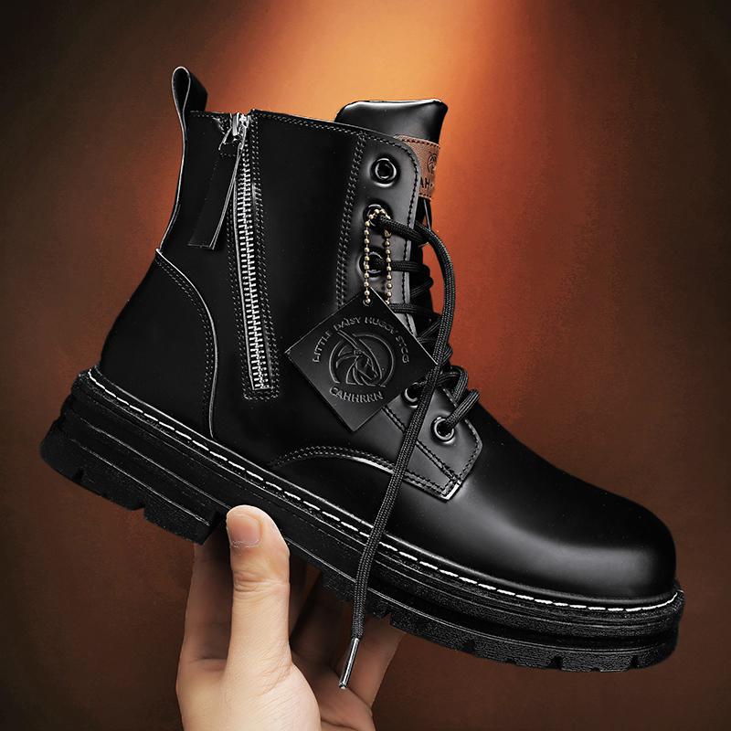 New autumn and winter big yellow boots small yellow boots Martin boots tooling boots big head shoes men's shoes live broadcast Douyin