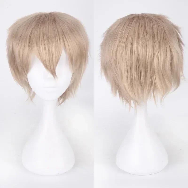Anime Mystic Messenger 707 Cosplay Synthetic Wig Short Red Orange Heat Resistant Hair Cosplay Wigs