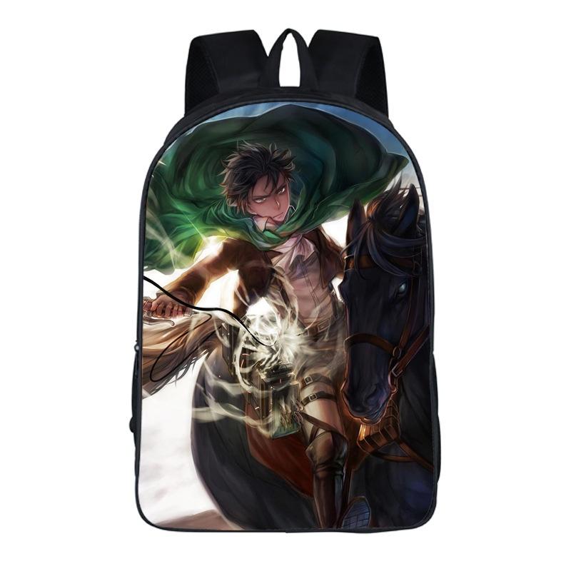Stylish Anime Attack On Titan Zipper Backpack With Large Capacity For Students And Fans